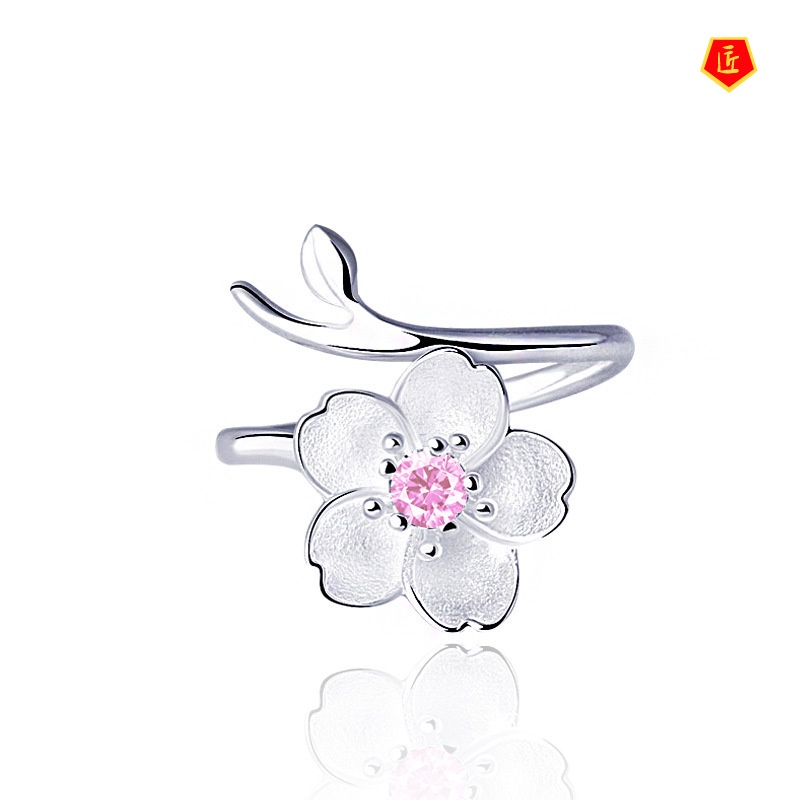 [Ready Stock]Elegant Graceful Sakura Ring Female Minimalist Creative