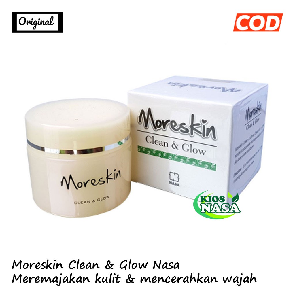 Moreskin Clean Glow Nasa Original Cream Pemutih Dan Pencerah Kulit Wajah Shopee Indonesia