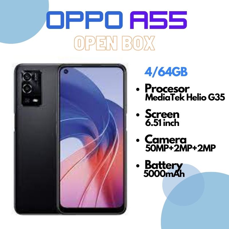 Oppo A55 Open Box Baru/New 4GB/64GB Starry Black