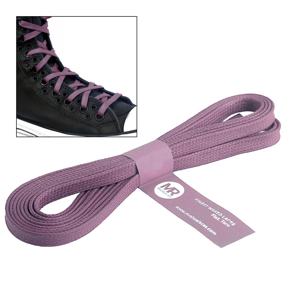 MR Shoelaces FT49 Taro - Tali Sepatu Lilin 6-7mm Gepeng Flat Pipih (Waxed Laces) 90cm 100cm 120cm 150cm 200cm - untuk Sneakers - Premium Shoelace