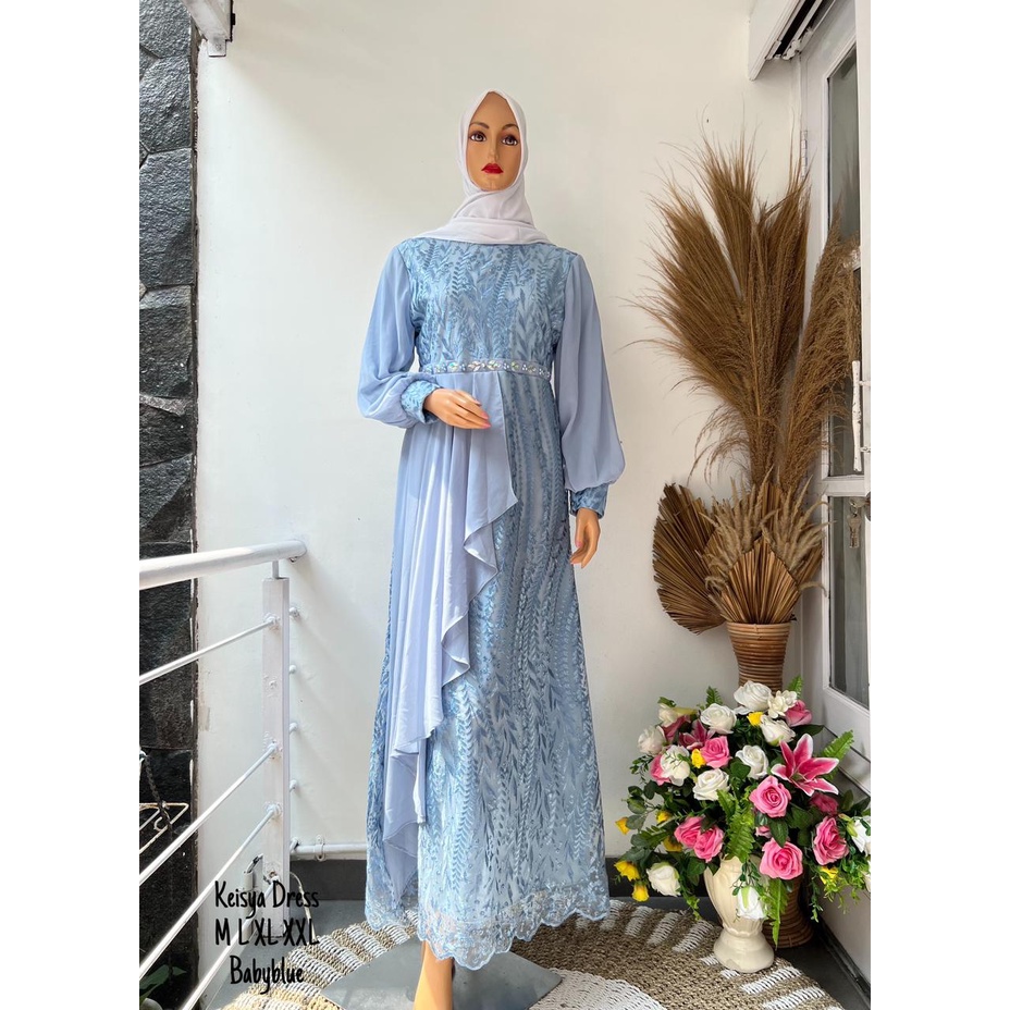 Keisya Dress NF / Kebaya Gamis Modern / Gamis Kondangan / Gamis Pesta Mewah Elegantg / Dress Kebaya / Gamis / Kebaya