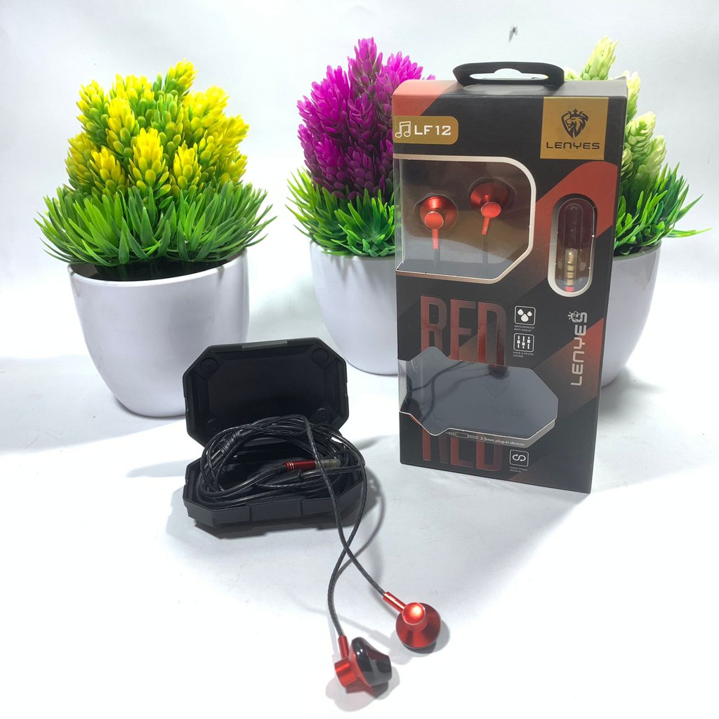 HEADSEAT HANDSFREE EARPHONE HF LENYES LF 12 STEREO BASS HIGH QUALITY