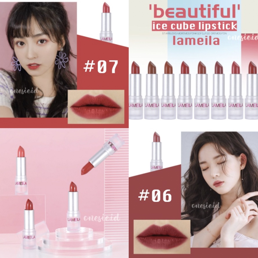 LAMEILA Ice Cube Lipstick Matte Tahan Lama Lipstik 8 Warna LA080