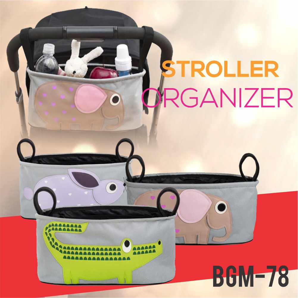 Tas gantung stroller organizer bag travel bag storage bin kecil tas tempat penyimpanan barang keranjang serbaguna kain tebal