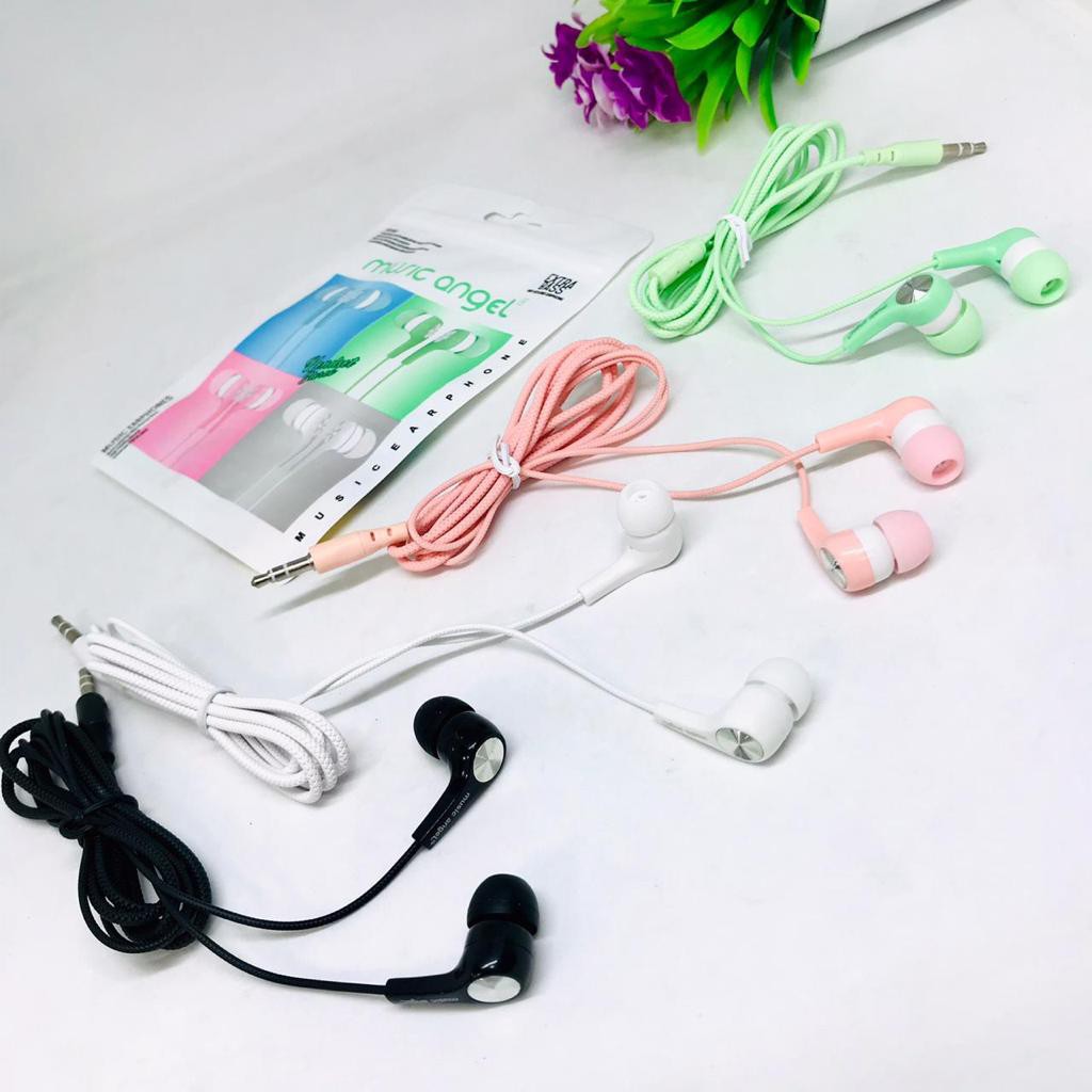 Handsfree Headset Music Angel Macaron Earphone Extra Bass HF MP3