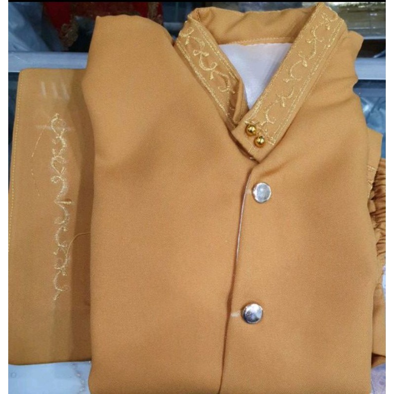 baju anak adat sunda bordir  beskap nasional ukuran L