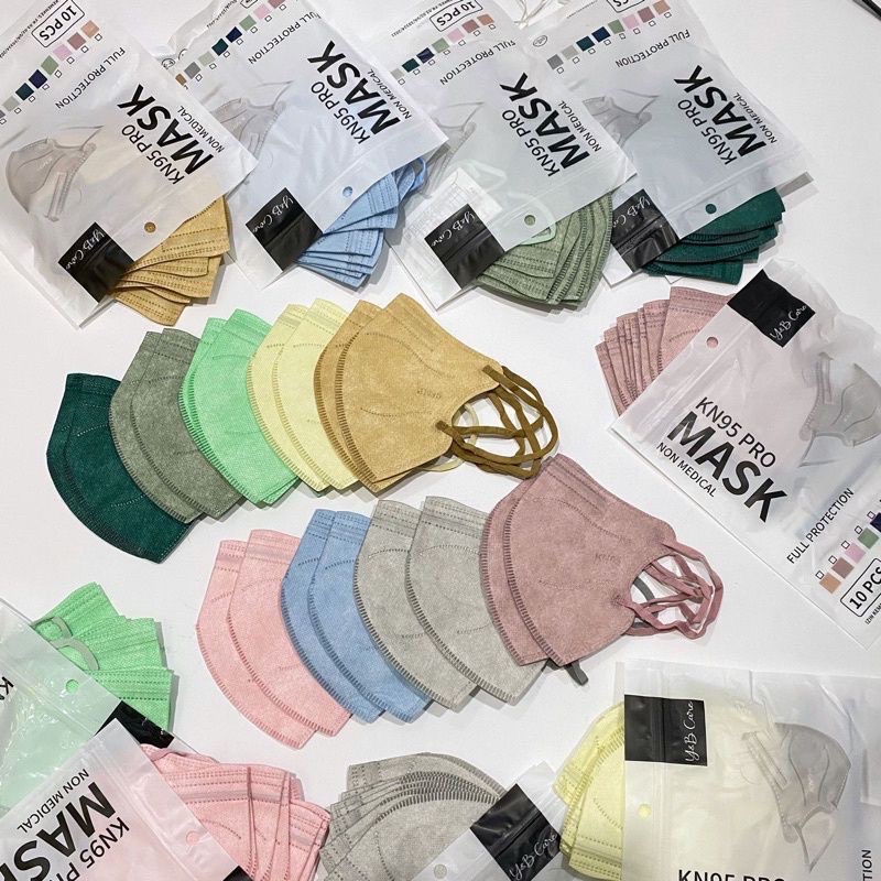 MASKER KN95 PRO DEWASA YB CARE PREMIUM HIGH QUALITY 1 PACK 10PC / MASKER EARLOOP FASHION WARNA KOREAN TRENDY