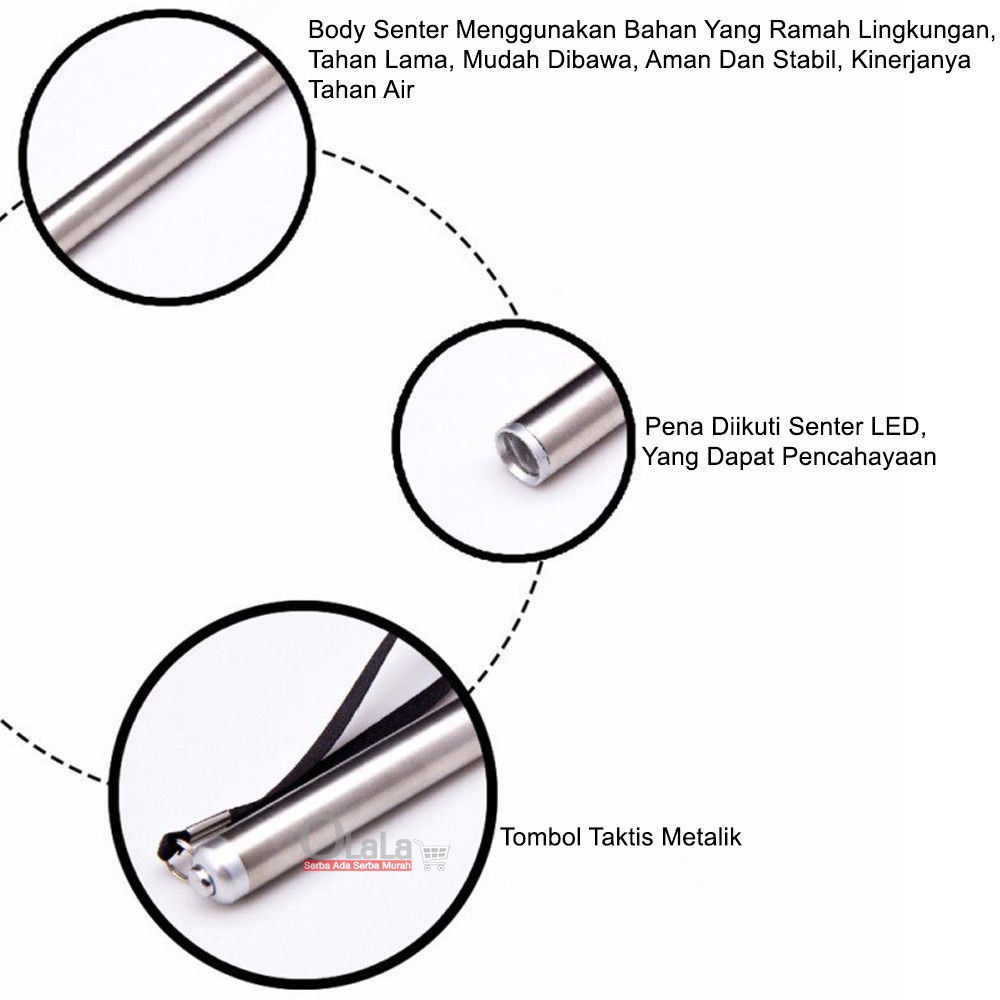 Mini LED Senter Saku Taktis Senter Obor -  LED Pulpen Ringan - Senter Mini B-865