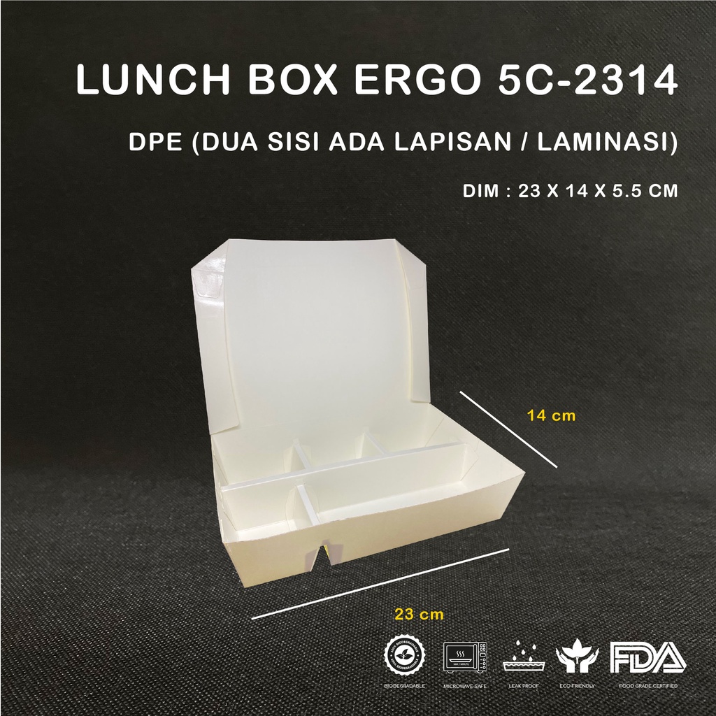 Lunch Box Ergopak Sekat 5 / Lunch Box Sekat 5 / Paper Lunch Box
