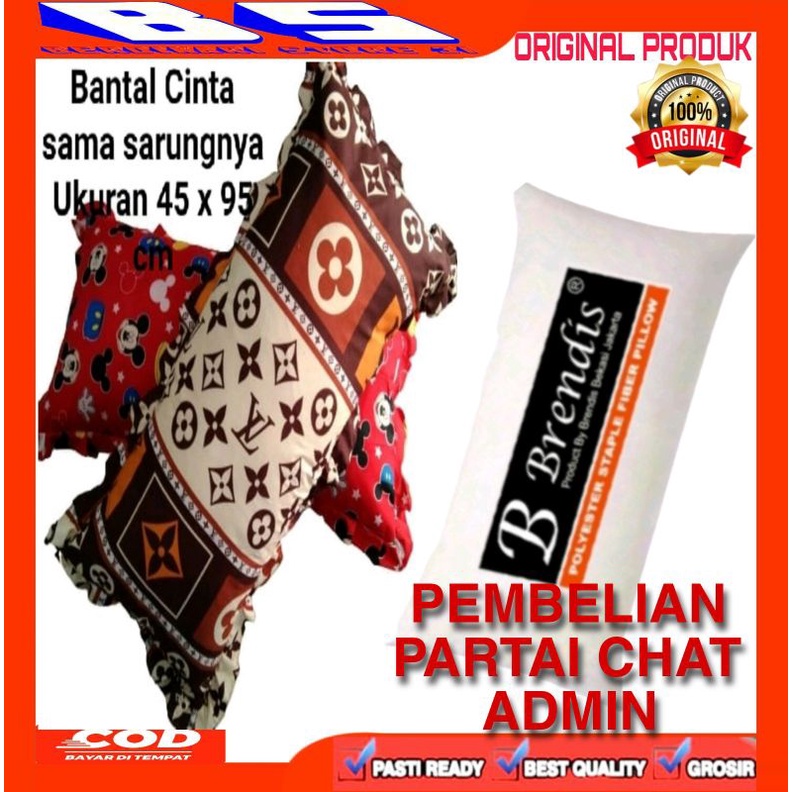 [100%ORIGINAL]Bantal Cinta Jumbo silikon Brendis  set sarung