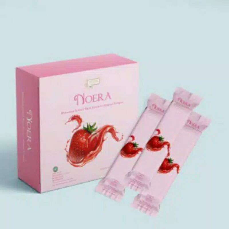 Noera Collagen Drink Strawberry 1 box 15 sachet - Kolagen Nora Official Asli Grosir Murah 100%