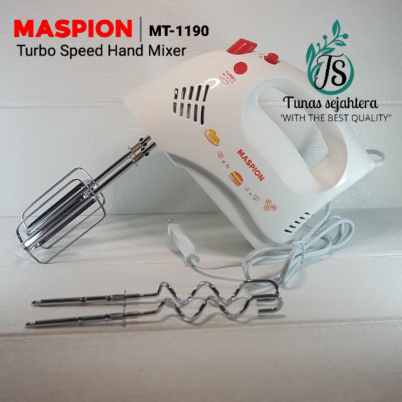 HAND MIXER MASPION MT-1190 TURBO 5 SPEED PENGADUK ADONAN KUE-ROTI MIKSER TANGAN SNI