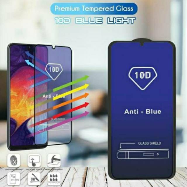 Tempered Glass Anti Blue Light Full Cover OPPO A17 2022 A77S 2022 A15 A12 A52 A92 A31 A33 A53 A91 A9 A5 2020 A5s A3s A7