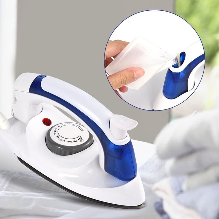 HF-258B Setrika Uap Lipat Mini Steam Iron Traveling Portable 2in1 Steamer