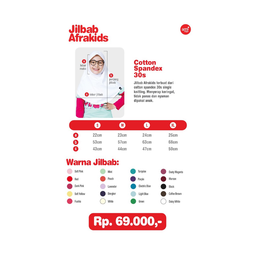 SIZE M JILBAB AFRAKIDS dan SABINFATIN [AFRAKIDS NEW] ORIGINAL 19 WARNA