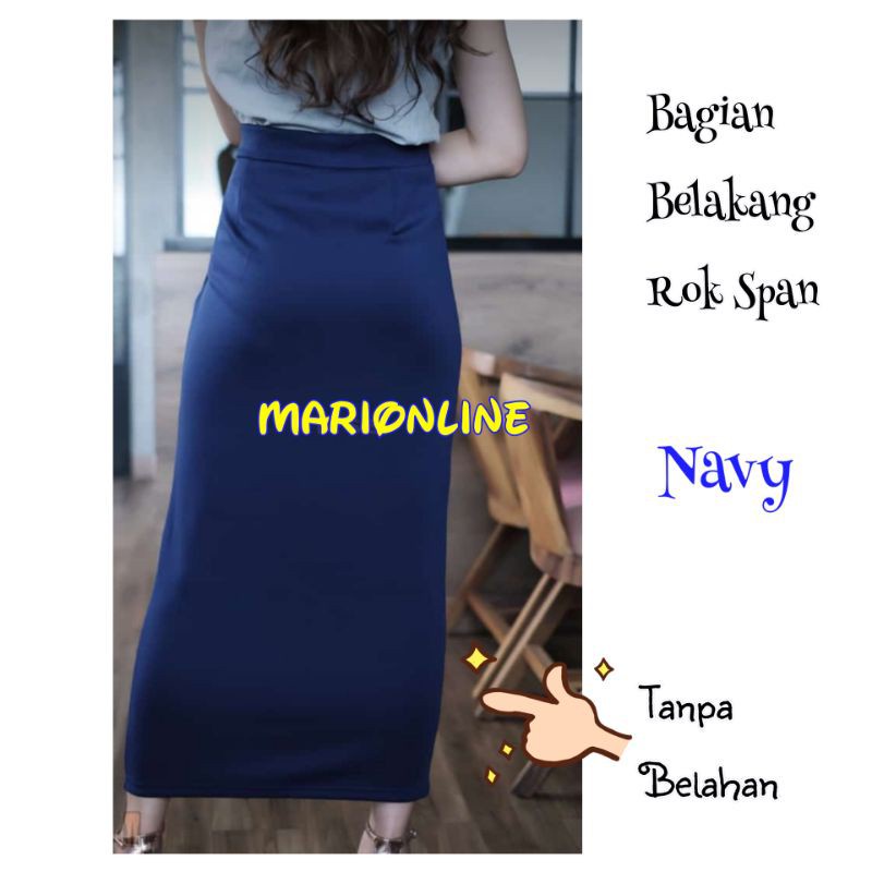 Rok Span Tanpa Belahan Belakang Size Jumbo XXL / Rok Kerja Wanita / Span Scuba Tanpa Belahan Belakang