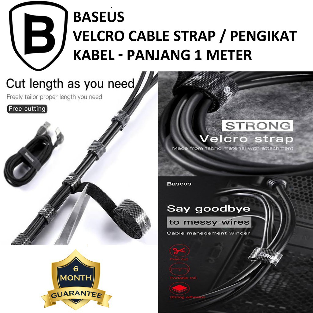 Baseus Velcro Strap Cable Pengikat Kabel Serba Guna 1M