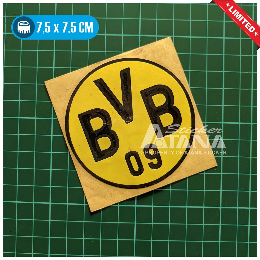 Stiker Cutting Bola Borussia Dortmund Sticker Emblem BVB Aksesoris Logo Decal Sepeda Motor Matic Mobil Helm Spakbor Hp Laptop Kulkas Dinding Nyala Reflective