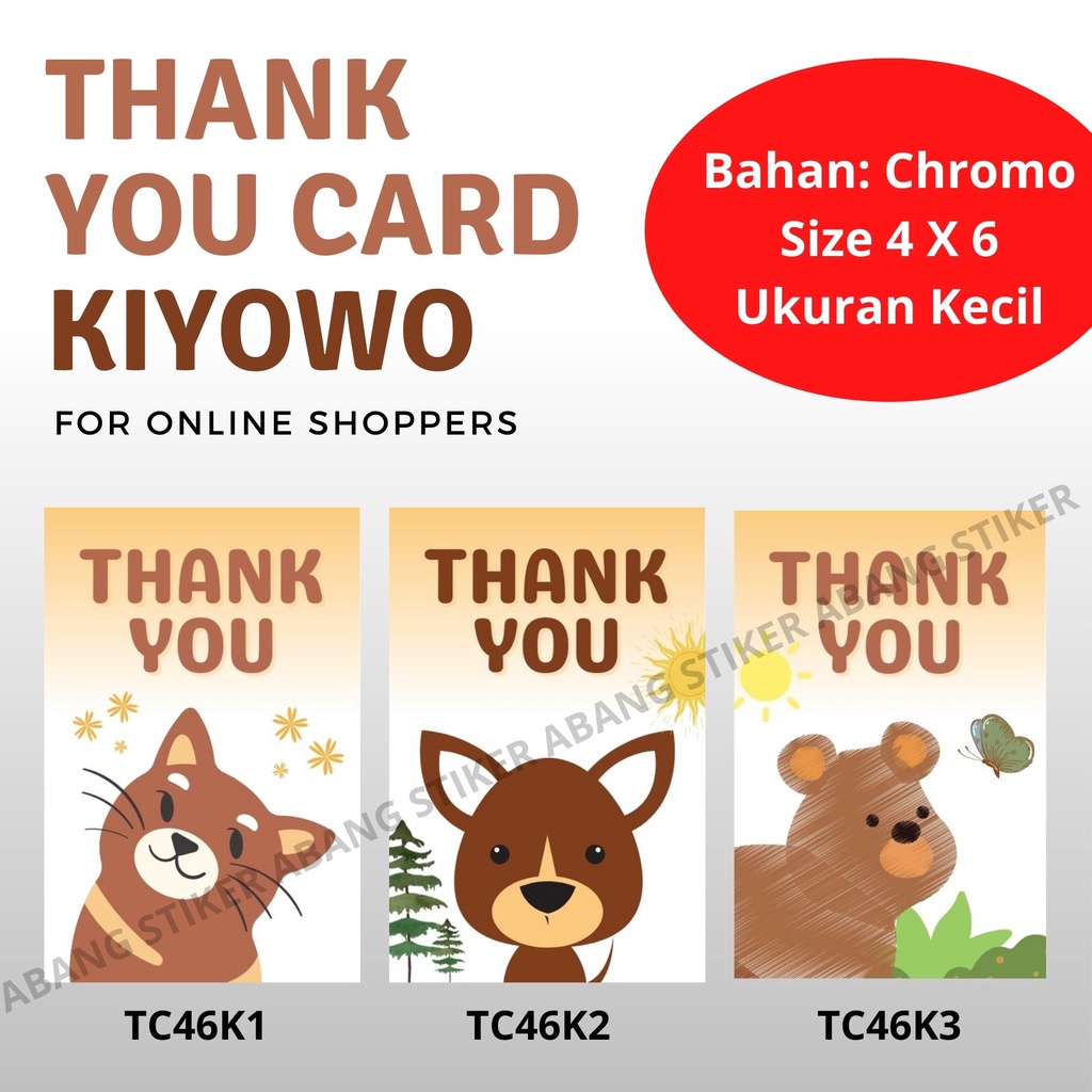 

Thank Your Card Sticker / Stiker Kiyowo