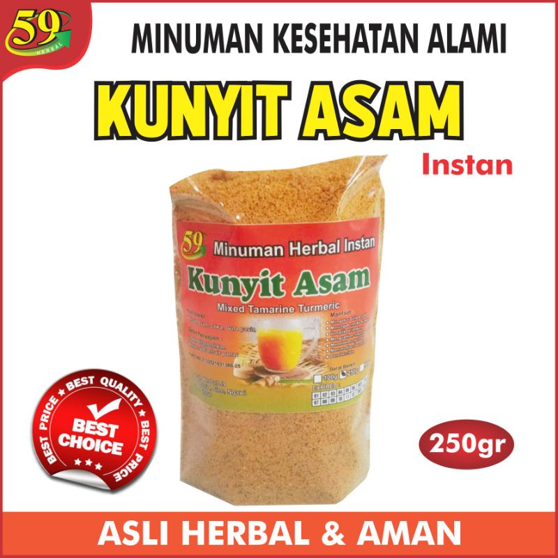 

Kunyit Asam Instan kemasan 250gram Minuman Bubuk Herbal Alami