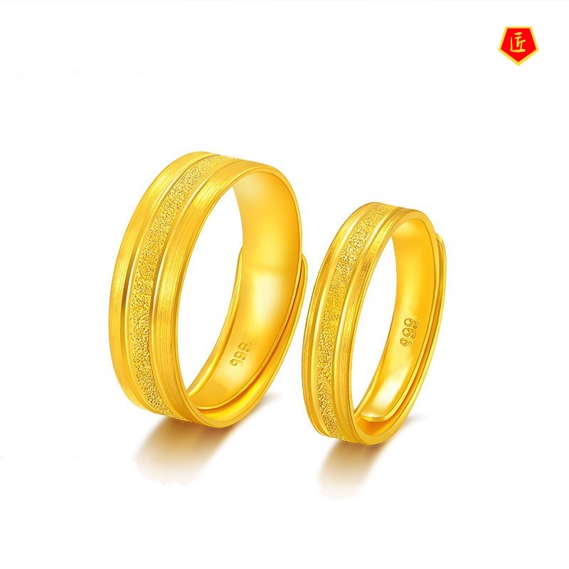 [Ready Stock]Simple Personality Gold Couple Rings
