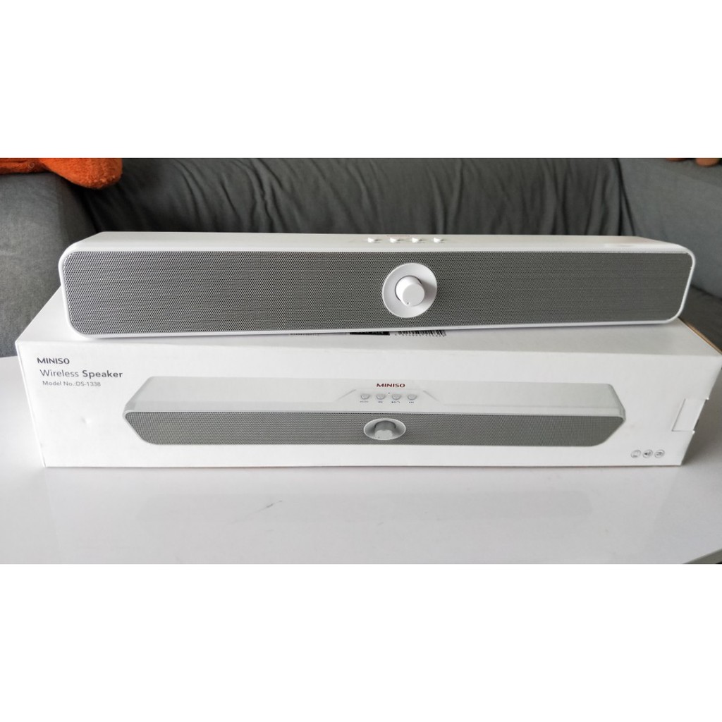 Original Miniso Wireless Speaker Bluetooth Ds 1338 Double Horn Stereo Shopee Indonesia