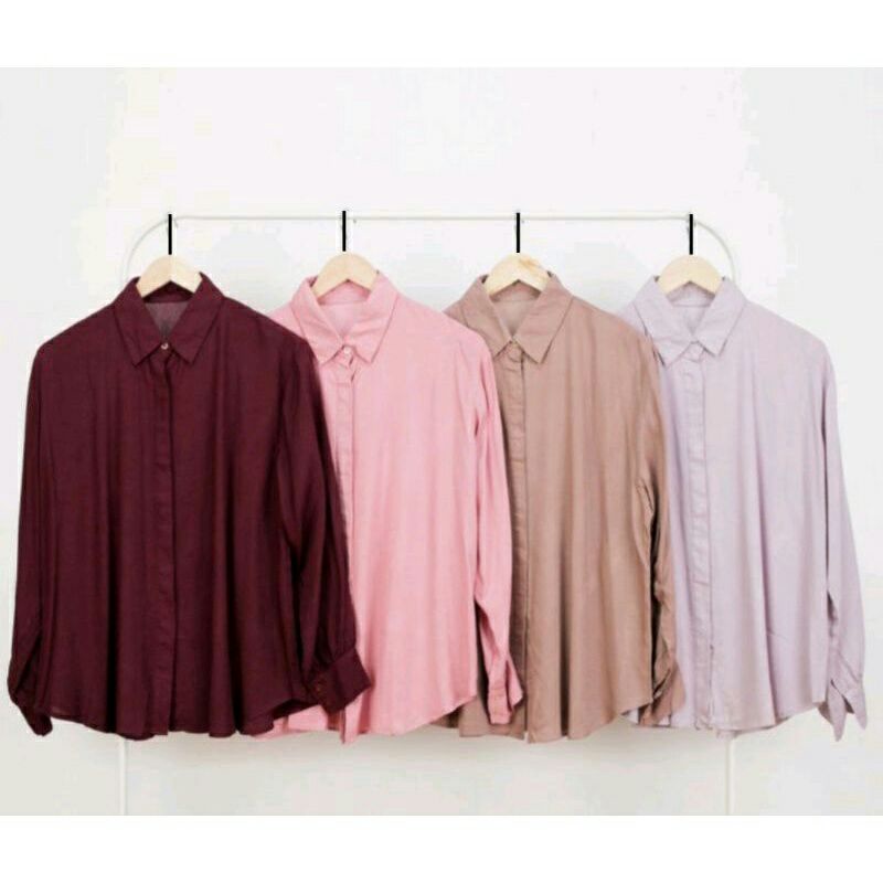 Kemeja Wanita Rayon Premium Bahan Adem Banget Termurah-3