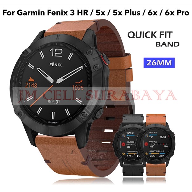 Tali Jam Strap Garmin Fenix 6x / 6x Pro / 5x / 5x Plus / 3 HR - Strip Leather