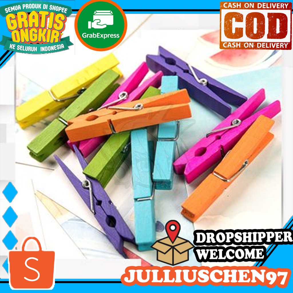 Penjepit Foto Warna Warni / Jepit Foto Warna / Wooden Clip Warna / Penjepit Kayu Warna Jepit Kayu