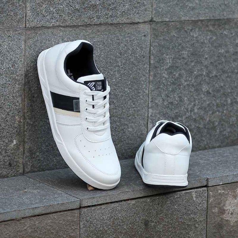 Sepatu Casual Sneakers Pria Putih | Kets Cowok Keren Clasic Distro Mills | Sepatu Milenial Keren Terbaru