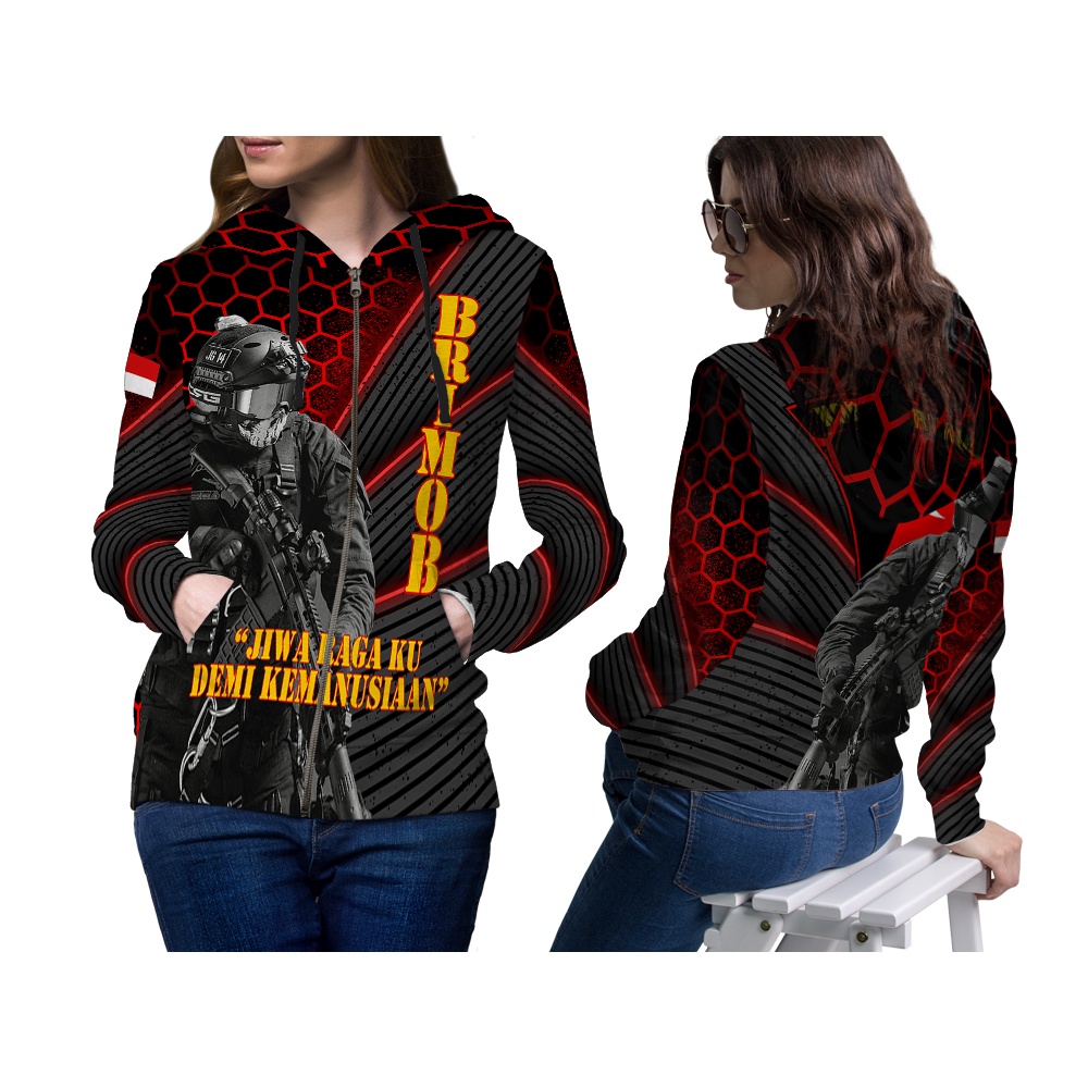 Tinishop - Jaket Brimob Original | Jaket Brimob Wanita FullPrint Zipper