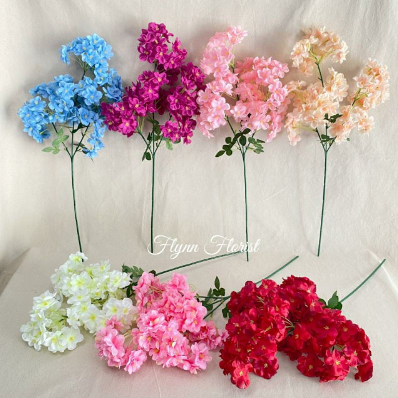 Bunga Cherry Blossom paris X3 (satuan) Bunga Artificial/Bunga Plastik/Bunga Dekorasi/Pernikahan