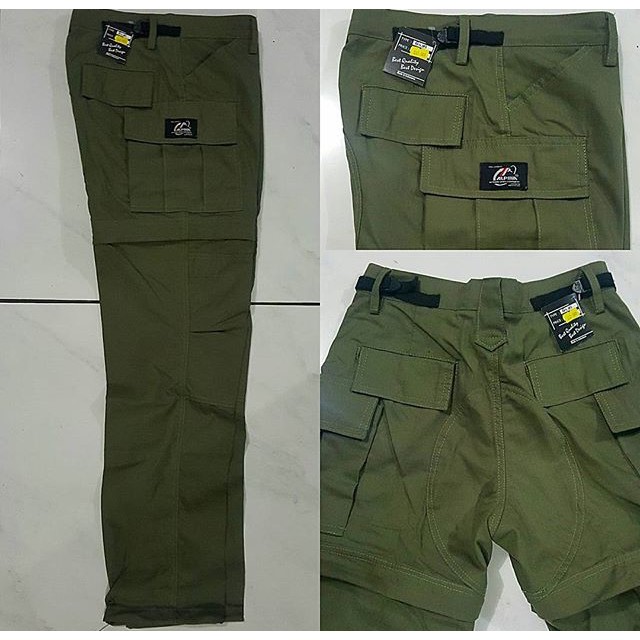Celana Panjang PDL / Cargo Alpina Bahan Ribstok Sambung Size 27 - 32
