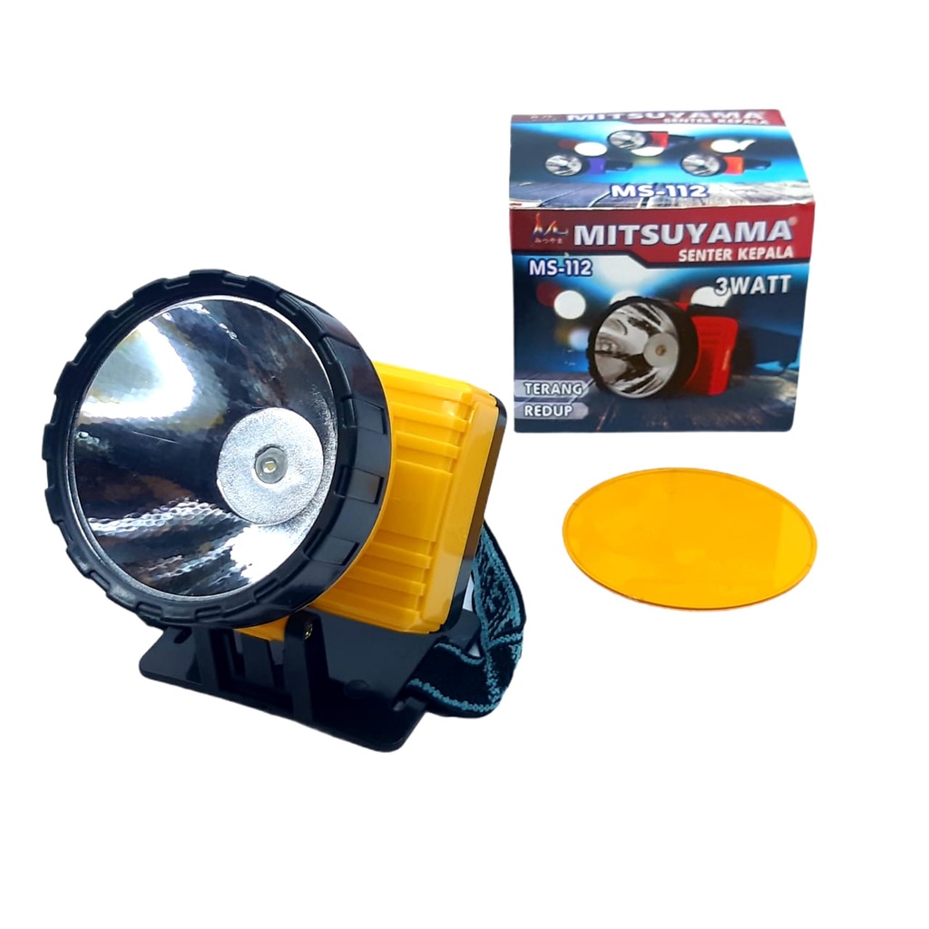 Senter Kepala LED Berkemah Memakai Daya Baterai 3x AA/A2 Sangat Terang MS-112