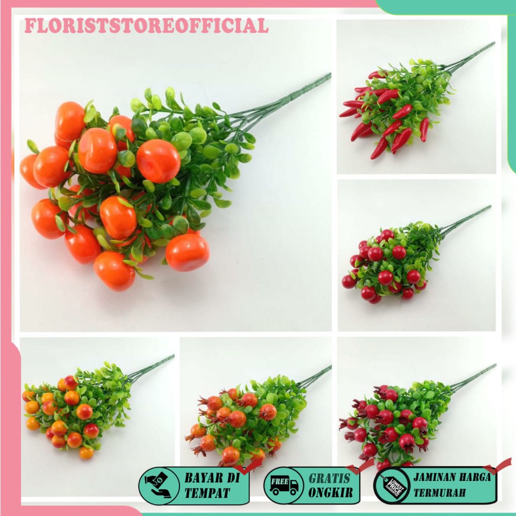 COD BUNGA BUAH BUNGA TANGKAI PLASTIK BUNGA ARTIFISIAL BUNGA PAJANGAN IMITASI BUNGA HIASAN BT9040