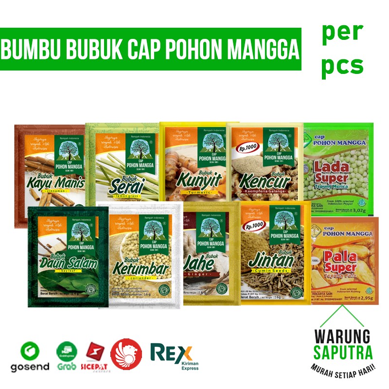 

Aneka Bumbu Bubuk Cap Pohon Mangga per Bungkus Bandung