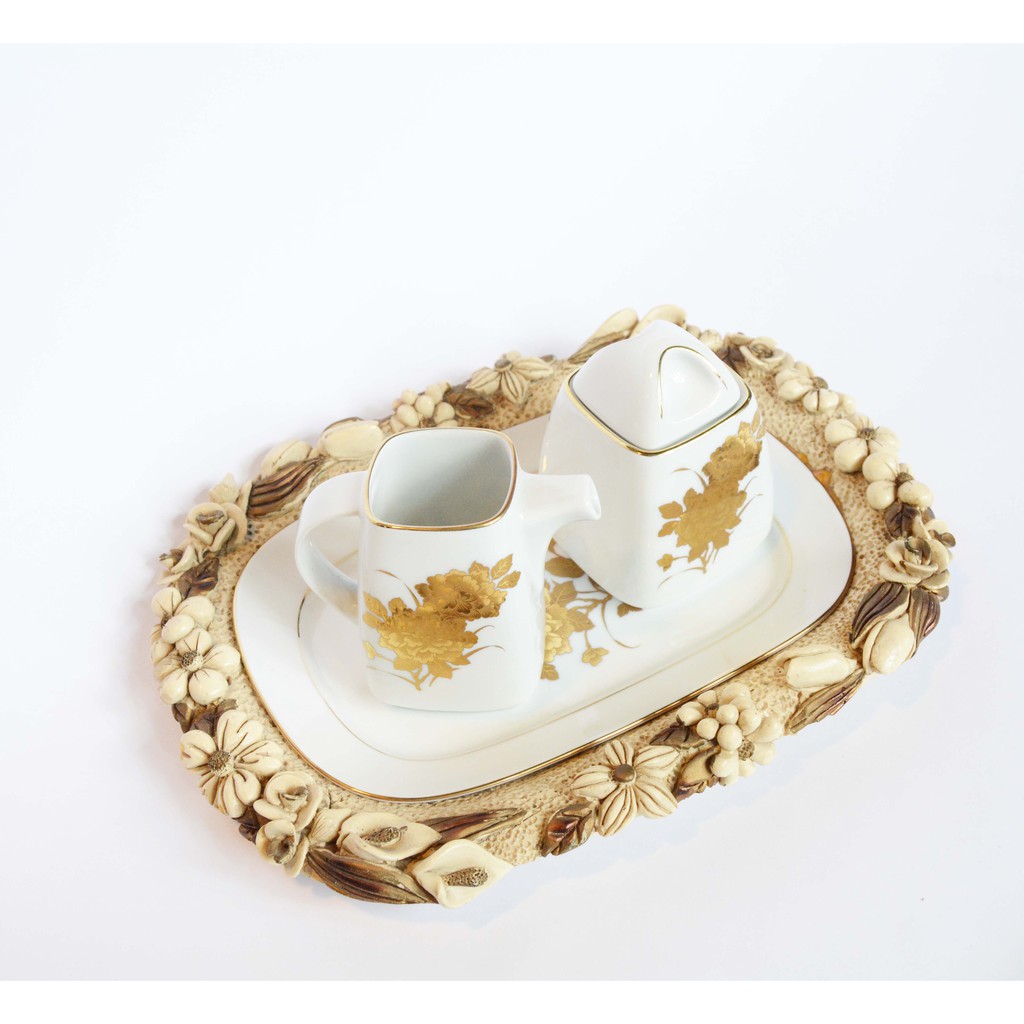 Tempat Susu+Gula Set/Wadah Bumbu/Keramik