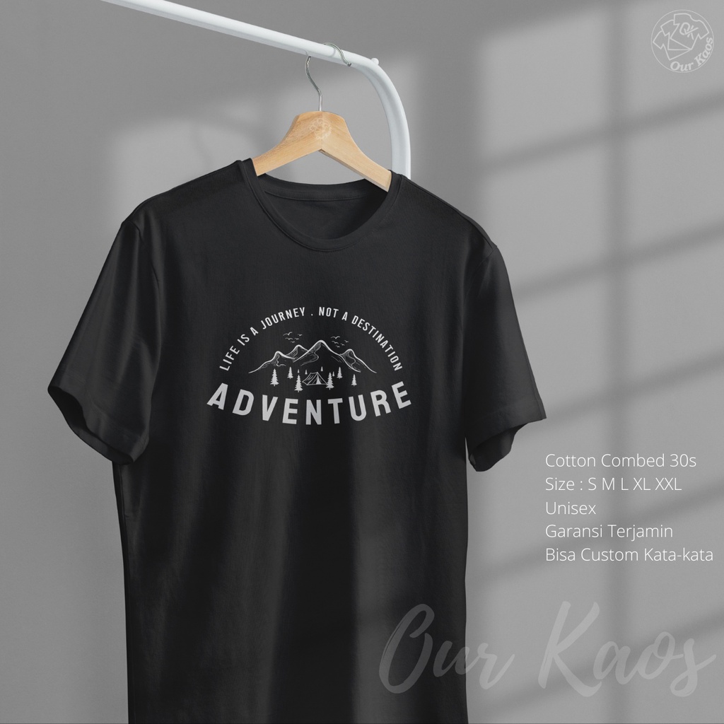 Jual Kaos Pria Pendaki Gunung Distro Outdoor Adventure Tulisan Life Is A Journey Not A 6175