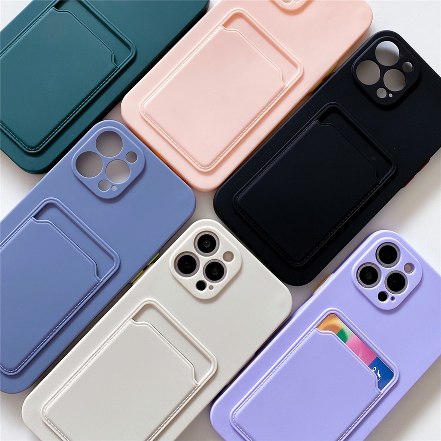 [Ready Stock]Xiaomi Mi 11 Lite Poco M3 X3 NFC Redmi 9T Note 10 4G 9 9s 8 Pro Case Card Bag Holder Phone Case Soft TPU Protective Cover-1