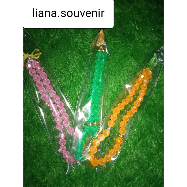 (isi 100pcs) Souvenir Tasbih kecil Warna Bening 33 butir