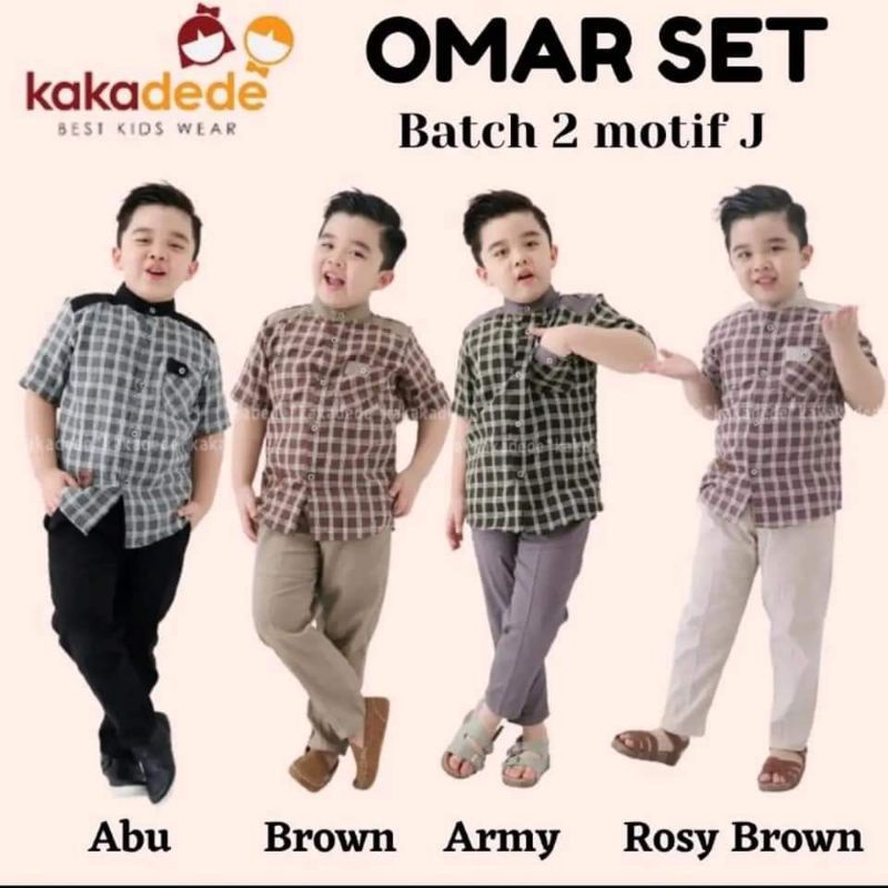 3-12 TAHUN BAJU SETELAN KEMEJA KOKO ANAK LAKI LAKI OMAR SET KAKADEDE PREMIUM TERMURAH TERBARU BISA C