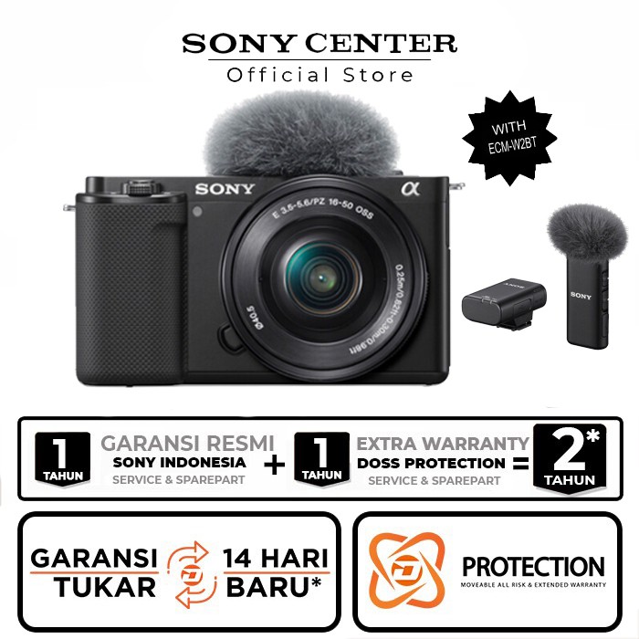 Sony ZV E10 Sony ZVE10 Mirrorless Camera Kit 16-50mm-Black+ECMW2BT