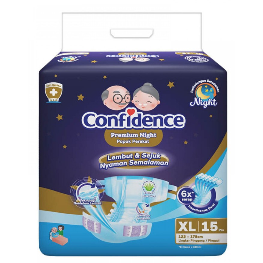 Confidence Popok Dewasa Premium Night  - XL 15