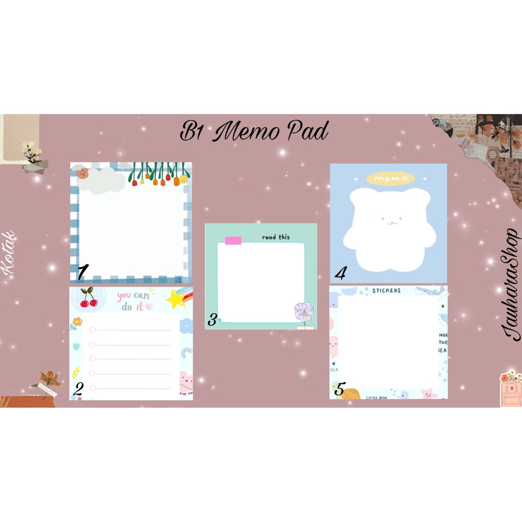 

Memo Pad Stiker Notes Biru 1 Murah Lucu