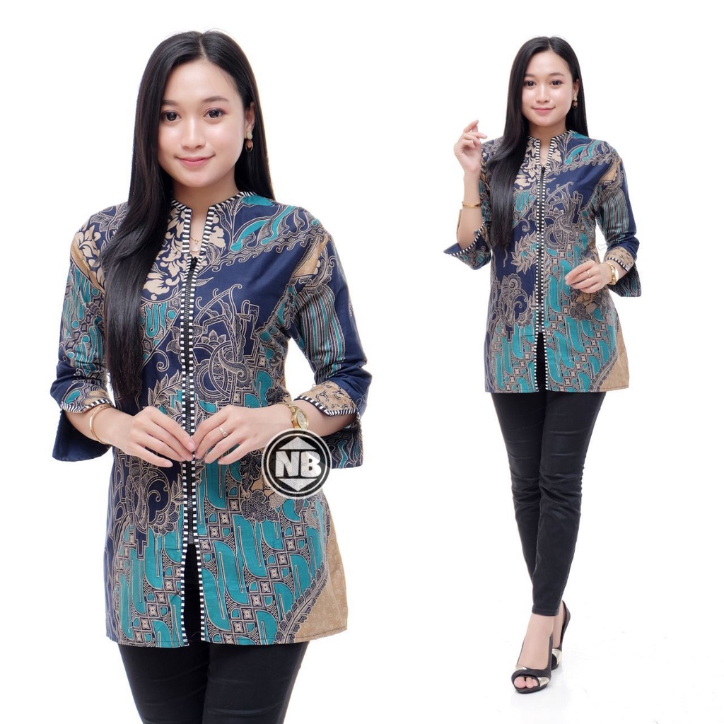 Atasan Baju Blouse Batik Wanita Cewek Remaja Dewasa Ibu Mama Muda Sarimbit Couple Seragaman Keluarga-H