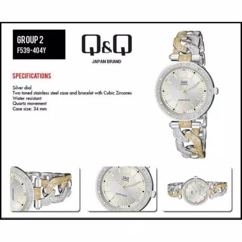 Jam Tangan Wanita Q&amp;Q QnQ QQ F539 F539J Original