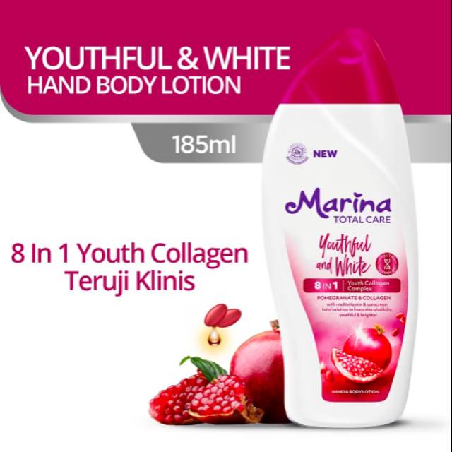 MARINA Hand & Body Lotion Total Care Youthful & White 185ml