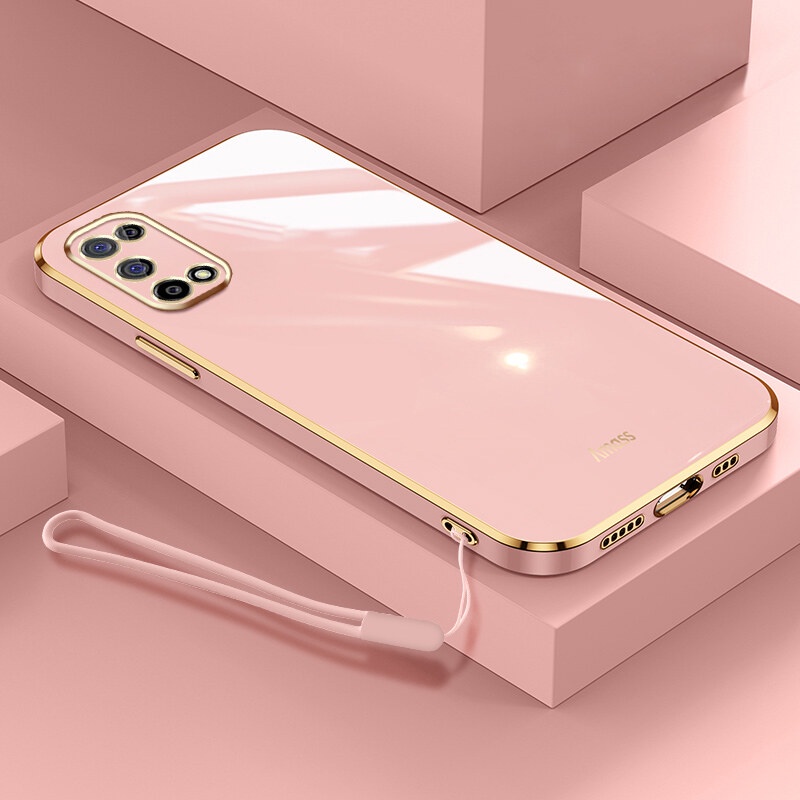 Case Bahan Silikon Dengan lanyard Untuk OPPO Realme 7 5G