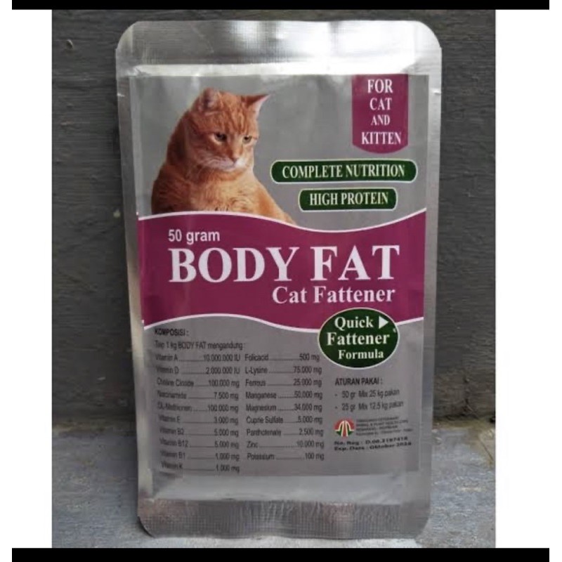 body fat cat fattener - penggemuk kucing cepat / penggendut kucing - obat nafsu makan kucing