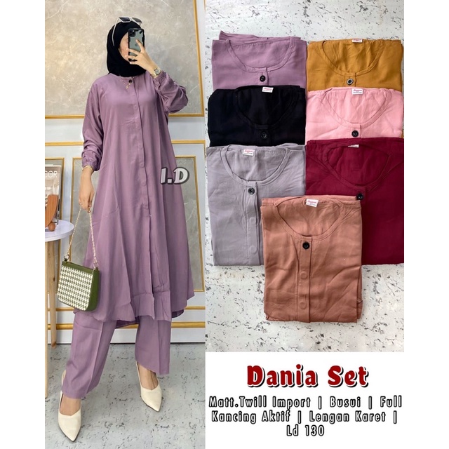 One Set Tunik Twill Rayon Dania Set (JUMBO)